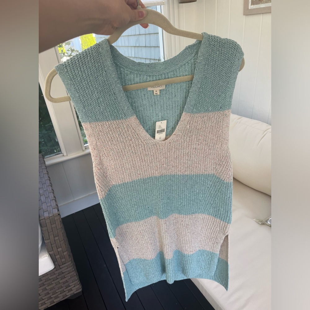 Anthropologie Long Striped Sweater Vest